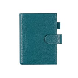 Moterm Leather Cover for Stalogy B6 - with Back Pocket, Pen Loop and Card Slots (Pebbled-Deep Teal, B6+)