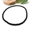 XL Black Glass Bead Anklet on Elastic - Handmade Minimalistic