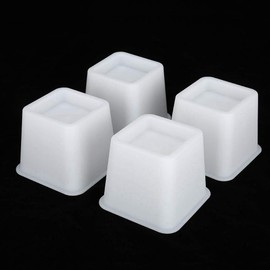 4 Pcs 4 Inch Table Risers, Furniture Risers Stable Riser Feet Lift Set Bed Riser Bed Chair Sofa Riser Feet Lift Set, for Furniture Lifting Sofa Chair Bed, Bed Leg Elevators