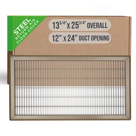 Fits 12x24 and 24x12 Duct Opening | Return Air Floor Grille by Handua | Walkable Vent Cover Grill for Floor | Brown | Heavy Duty Fixed Blades | Outer Dimensions: 13.75"W X 25.75"H