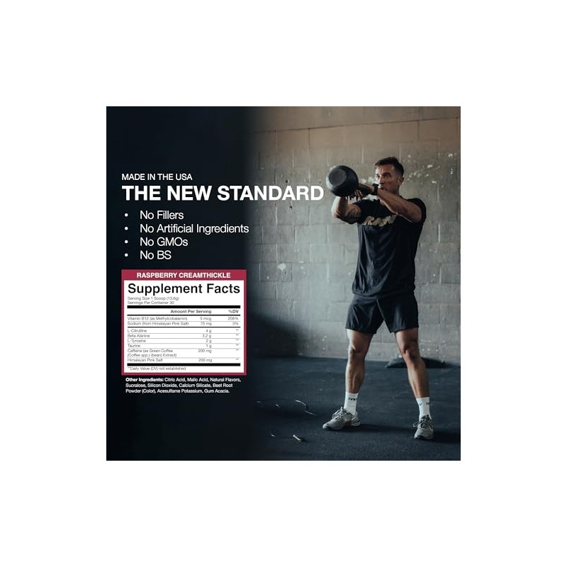 Raw cbum essential pre workout pre entrenamiento 30 servicios sabor