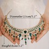 JWICOS Baroque Green Tiara Crown for Women Rhinestone Wedding Crowns