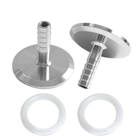 Fitvell Sanitary Fitting 1.5" Tri Clamp to 1/4 Inch Hose Barb Fitting 304 Stainless Steel Sanitary Hose Pipe Adapter 2PCS