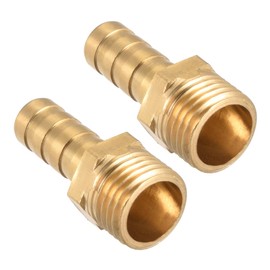 YOKIVE 2 Pcs Barb Hose Fittings Air Hose Fitting Connector Adapter with Brass Barb Ideal for Water and Fuel Transport (Gold 8mm Barb x G1/4 Female Thread)