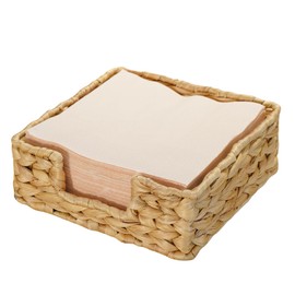 PINXIURY Water Hyacinth Napkin Holder for Table, Napkin Basket,Rattan Napkin Holders for Kitchen, Wicker Tray for Napkin, Water Hyacinth Handwoven Square Serving Tray for Dinning Room, Square