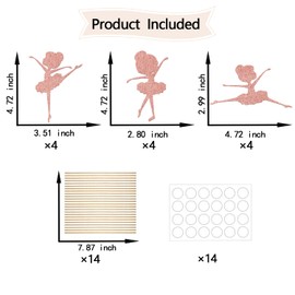 Ballerina party Centerpiece Sticks, Ballet Birthday Party Decorations， Tutu Cute Ballerina Baby Shower Decoration, Dancing Girl Wedding Party Supplies Rose Gold 12 Pieces