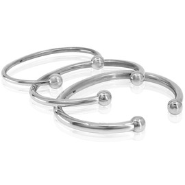 Classic Bangle 925 Sterling Silver Cuff Bracelet for Men Women - Size M L XL, Metal, not known,