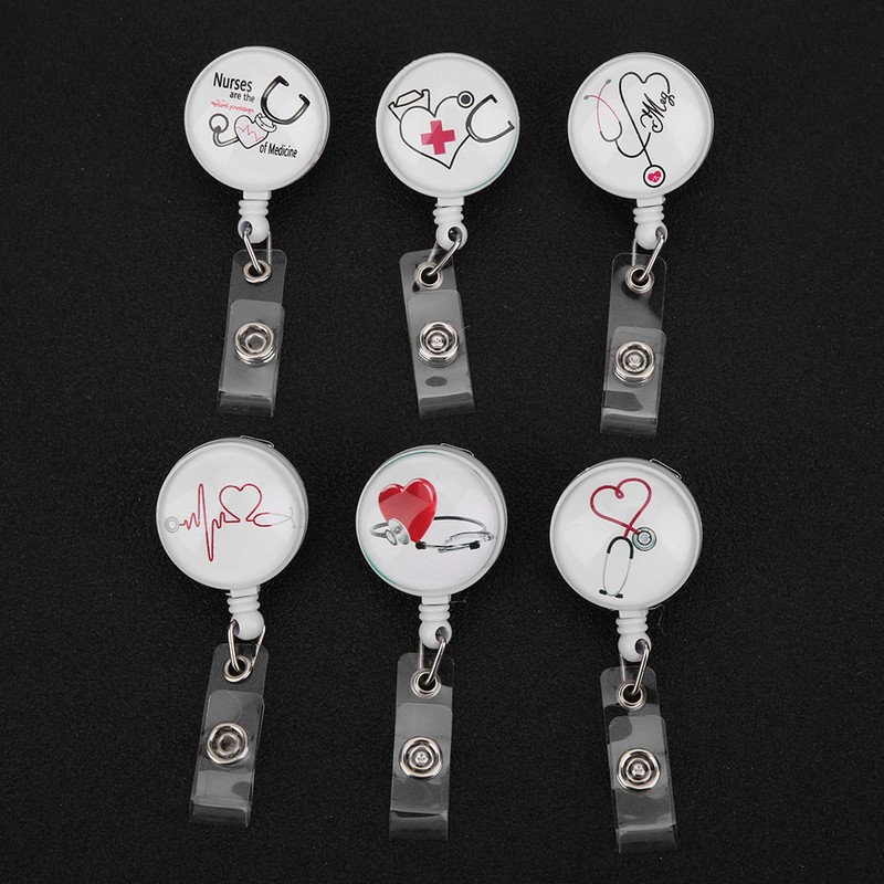 Retractable Badge Reel Clip Portable Nurse ID Name Card Badge