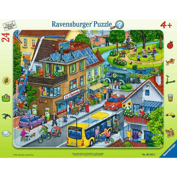 RAVENSBURGER Puzzle 05245 Ravensburger Green City-24 Pieces Frame Puzzle for