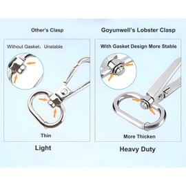 Goyunwell Swivel Lobster Claw Clasp 1 inch Oval Ring Gold Swivel Hooks 15pcs Push Gate for Purses & Craft Handbag Making