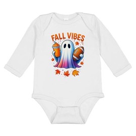 TATY Kids PSL Football Ghost Fall Vibes Long Sleeve Baby Infant One Piece Bodysuit 18 Months White