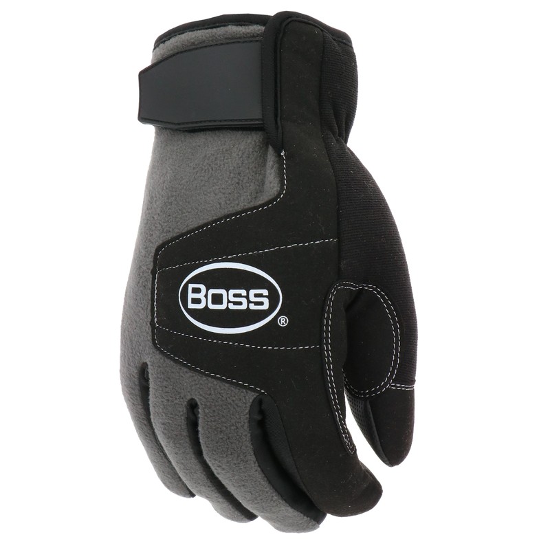 Boss Arctik Utility Gloves, PVC Grip, 60g Therm Lining, Fleece,