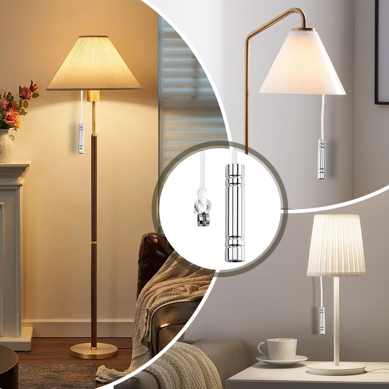 JUGCUT 2Pcs Light Pull Cord Handle for Bathroom, Cylindrical Pull