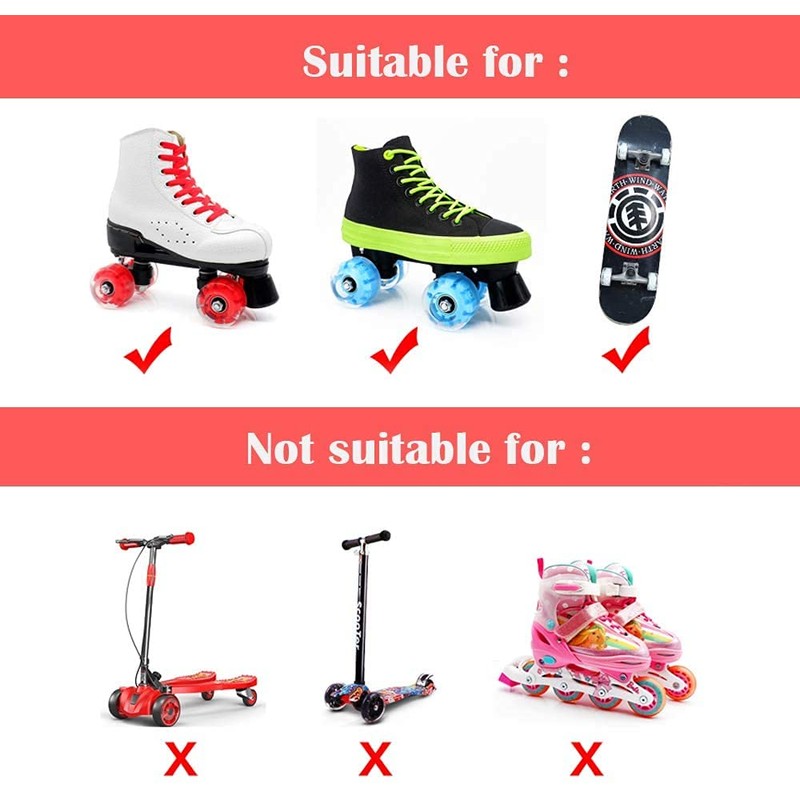 Nezylaf Light Up Roller Skate Wheels 8 Pack, 78A Hardness