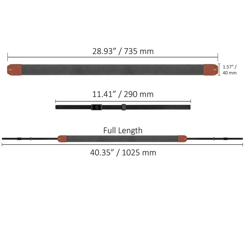 MegaGear Genuine Leather Camera Strap - Adjustable Shoulder Neck Strap