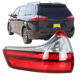 Silscvtt Driver Side Outer Rear Brake Tail Light Assembly Replacement for 2015-2020 Toyota Sienna Base/L/LE/XLE/Limited Models Red Lens Left Tail Lamp 8156008050 TO2804123