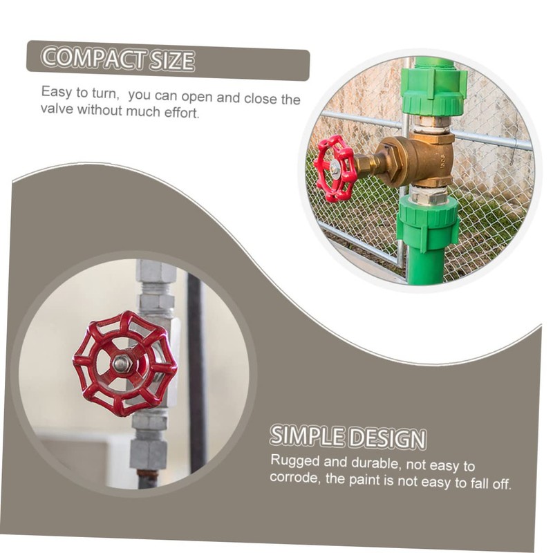 Operitacx Gate Valve Handle 5pcs Red Cast Iron Easy Opening