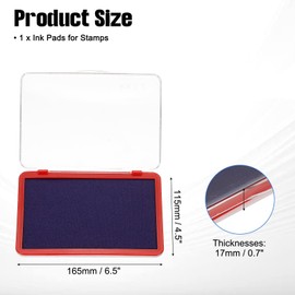 PATIKIL 6.5"x4.5" Large Stamp Pad, Washable Craft Ink Pad for Rubber Stamp Card Making Stamping Scrapbook Fingerprint Footprint Handprint Style 1, Blue/Clear