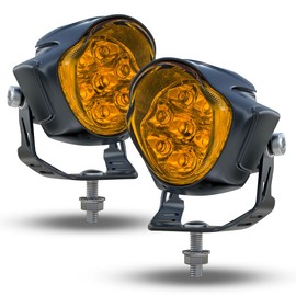 2025 New Upgrade LED Pods 2PCS Yellow LED Spot Lights Offroad Fog Bumper Light for Jeep Chevy Ford Dodge Truck Pickup Van SUV ATV UTV Boat Tractor Mower