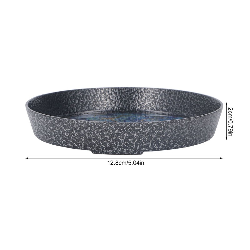 Small Tea Tray Complex Pattern Round Alloy Decorative Tea Serving