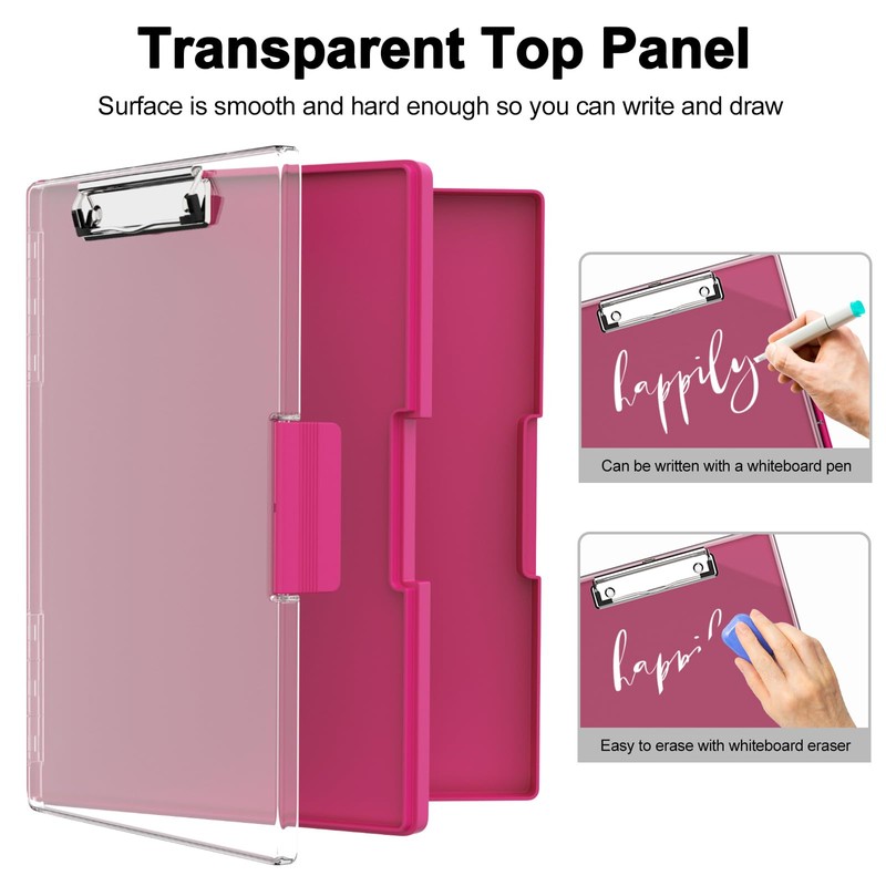 Clipboard with Storage, 8.5x11" Clip Boards with 2 Storage Case