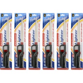 6 Pack BBQ Grill Lighter Refillable Butane Gas Candle Fireplace Kitchen Stove Long