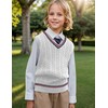 BOBOYOYO - Chaleco unisex de punto trenzado 100% algodón, uniforme