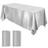 MCEAST 2 Packs Satin Tablecloth 102 x 58 Inches Rectangular