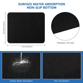 HBGOTL Urinal Mats for Men Bathroom (12 Pieces) | Urinal Pads | Urinal Floor Mats Under Urinal | Anti-Slip | Super Absorbent | Long Lasting | Black | Rectangular Shape