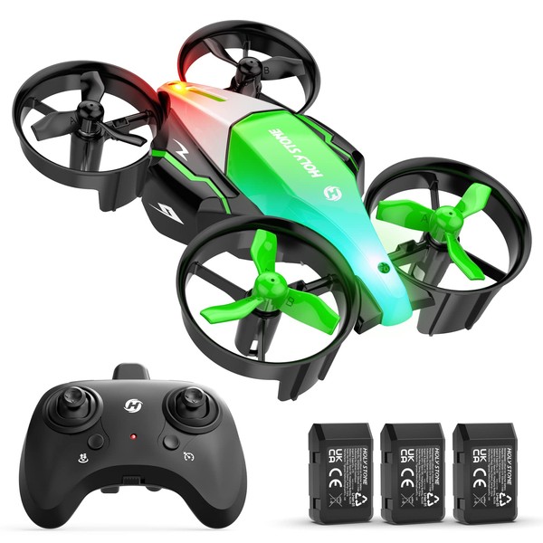 Holy Stone Drone, For Land and Air, Toy, No Requests, For Kids, Small, 36 Minutes of Use, FLIGHT Mode, LAND Mode, Lamp Included, Beginner, Cruise Control, Toy Drone, Hand Toss Takeoff, Headless Mode, Altitude Hold, 2.4 GHz Mode, Free Change of 1/2 Mode, 