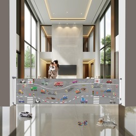 YooxArmor Retractable Baby & Dog Gate | 34" Tall | Extends to 130" Wide | Safety Mesh Gate for Stairs, Indoor/Outdoor, Doorways & Hallways