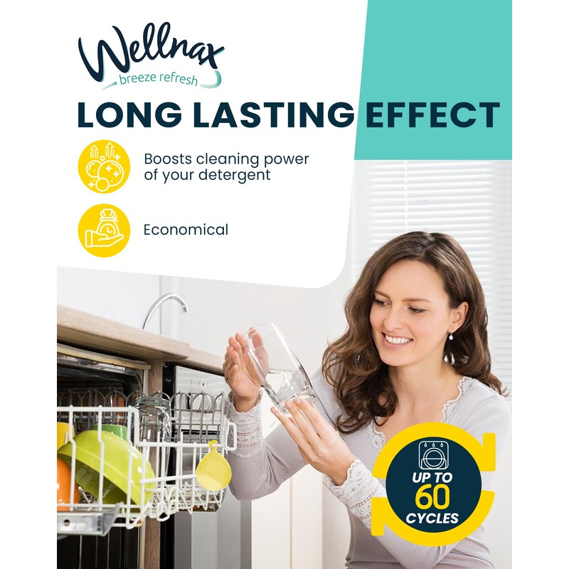Wellnax Dishwasher Cleaner and Deodorizer - Rinse aid, Dishwashing Machine