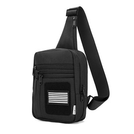 GEMIU Tactical Sling Bag For Men Military Concealed Carry Fanny Pack With Secure Chest Holster Crossbody Bag Shoulder Bag For Range, Travel, Hiking, Outdoor Sports Black