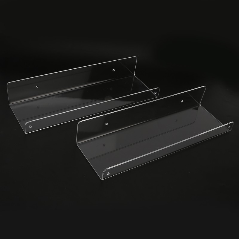2Pcs Floating Wall Ledge Shelf Acrylic Concealed Bathroom Rack for