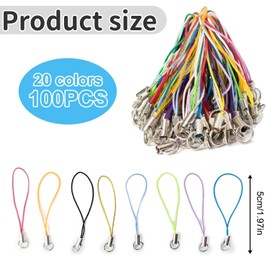 100-Piece Multicolor Phone Charm String Set with Lobster Clasps for DIY Crafts, Jewelry, and Accessories - Durable Nylon Lanyards