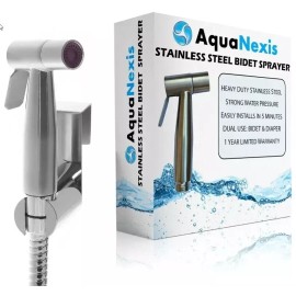 Aqua Nexis NEW IN BOX Aqua Nexis Stainless Steel Bidet/Diaper Sprayer with rubber handle