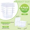 PIAMIG 1/6 Size 4" Deep Plastic Food Pans with lids,Clear