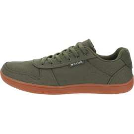 WHITIN Wide Toe Box Barefoot Shoes for Men Canvas Minimalist Zero Drop Sole Sneakers Size 11 11W Walking Training Green Gum 45