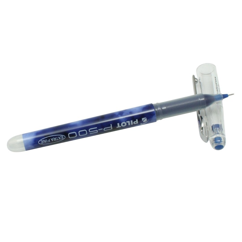 Pilot P500 0.5mm tip extra fine needlepoint BLUE gel ink