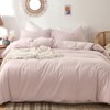 MooMee Bedding Duvet Cover Set 100% Washed Cotton Linen Like