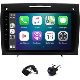 Ftoghe 9 Inch Car Stereo Radio for Mercedes R171 SLK280 SLK350 SLK55 2004-2010, Android 13 Touchscreen with Wireless CarPlay & Android Auto, GPS, Bluetooth, WiFi, SWC Backup Camera (2G+32G)