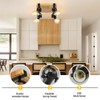 SEEBLEN Farmhouse Wooden Flush Mount Ceiling Lamp,4-Light Directional Ceiling Spotlight