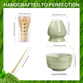 XAZSKJYXGS Matcha Whisk Set - Matcha Whisk,Matcha Whisk Stand,Traditional Scoop, Match Bowl Perfect Set to Beginners