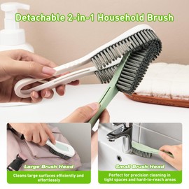Heavy Duty Scrub Brush | Comfort Grip Cleaning Brushes for Household Use,Detachable Dual-Use Cleaning Brush Tool - for Clothes Shoes Bathroom (2PCS)