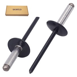 SKIR'CO Pack of 100 Large Flange Aluminium Blind Rivets 4.8 x 18 mm Stainless Steel Mandrel RAL 7016 Anthracite Grey