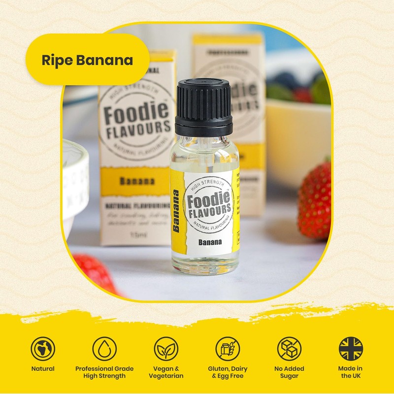 Foodie Flavours Natural Banana Flavouring, High Strength - 15ml