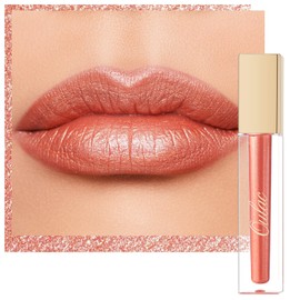 Oulac Orange Lip Gloss Metallic Shine Lipstick for Women, Long Lasting Waterproof, High Impact Lip Color, Smooth Aslo for Eyeshadow 3D Metallic Finish, No Transfer, Vegan, 4.5ml, MD03