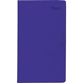 Zettler - Pocket Planner 2025 Purple, 9.5 x 16 cm, Pocket Calendar with 64 Pages in Plastic Sleeve, 1 Week on 1 Page, Separate Address Book, Week Counting, Moon Phases and German Calendar