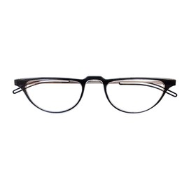 Always With You Crescent Full Frame Reading Glasses Only - Thin Lightweight Readers - Black 3.0x