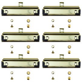 RILOMBAO 6 Pack Gold Metal Clipboard Clips 4.72" (12cm), Mountable Stainless Clipboards Clamps - Clipboard Hardware with Rubber Grip and Hanging Hole for Document File Board Office School